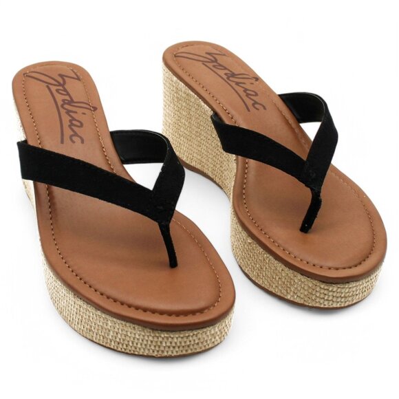 Womens Zodiac Rio Thong Wedge Sandals - Picture 1 of 7
